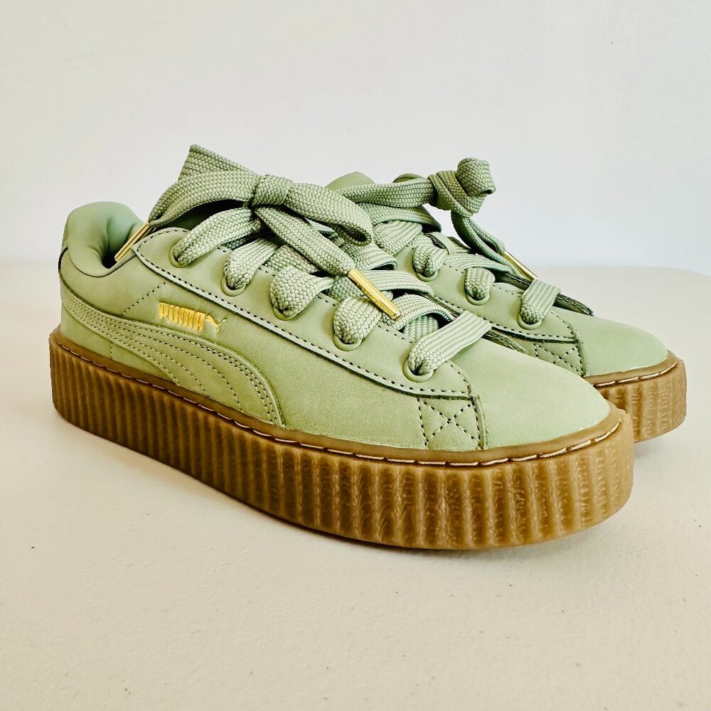 NEW WITHOUT BOX PUMA X FENTY BY RIHANNA VCREEPER PHATTY GREEN FOG SNEAKERS SZ 7